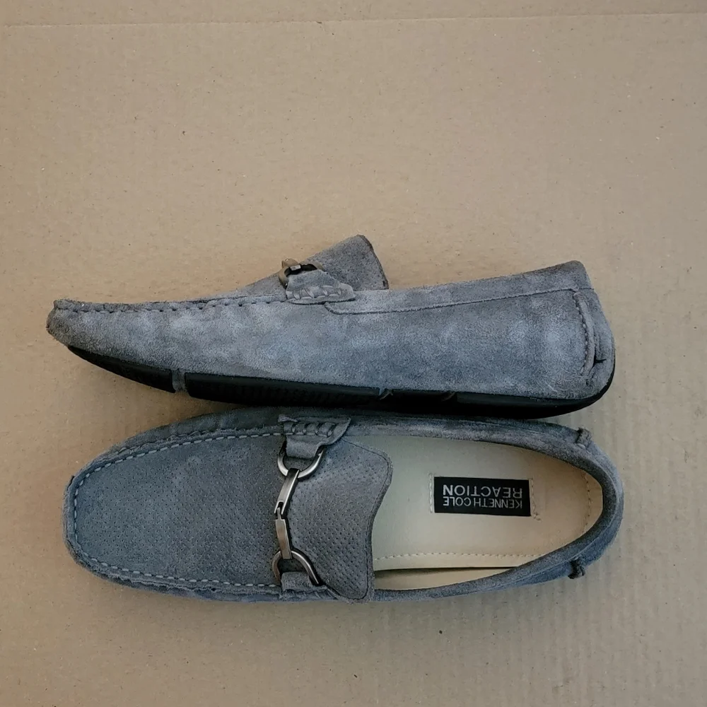 Kenneth Cole Reaction | Men's Safe-N-Sound Navy Suede Leather Loafers Size 9.5